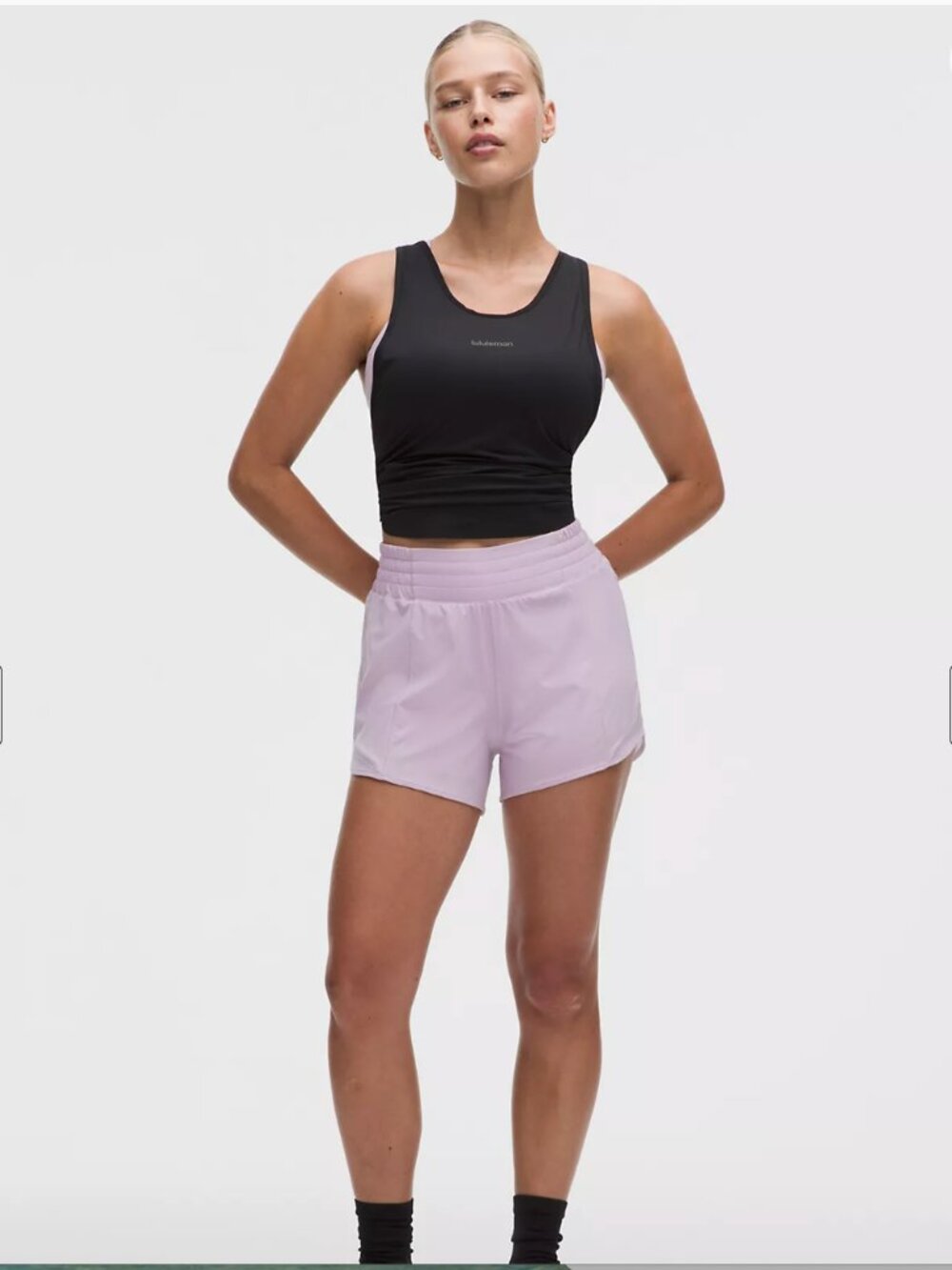 Lululemon NWT Hotty Hot High-Rise Lined Short 4" Lilac Play Size 10